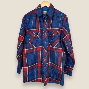 NEW Northwest Territory Quilted Flannel Shirt Jacket Men Medium Blue Red Plaid